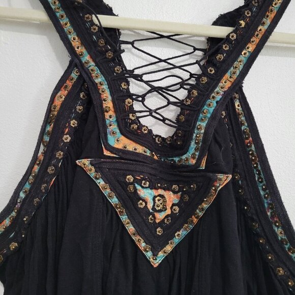 Free People Boho Tank Top Black Size M - Picture 3 of 11